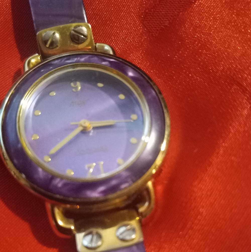 Armitron Purple and Gold-Tone Women's Round Fashion Watch